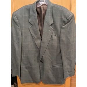 Cellini men's sport coat Blazer Size 40R Houndstooth‎ Silk Blend 2 button Green